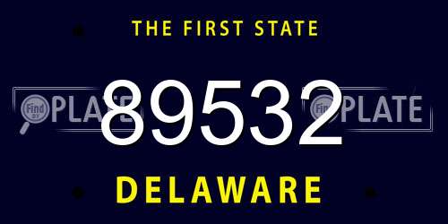 89532 Delaware License Plate