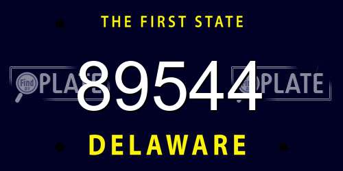 89544 Delaware License Plate