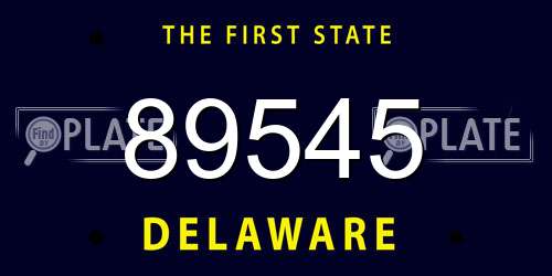 89545 Delaware License Plate