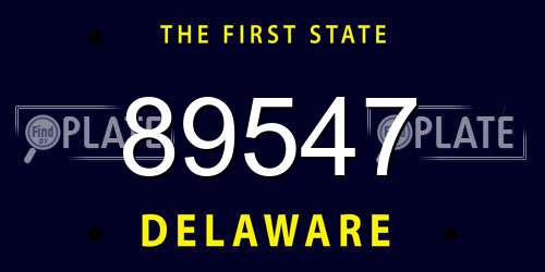 89547 Delaware License Plate