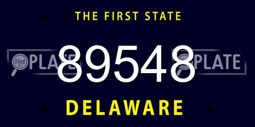 89548 Delaware License Plate