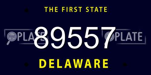 89557 Delaware License Plate