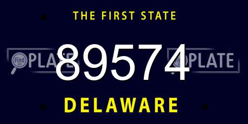 89574 Delaware License Plate