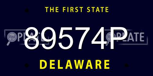 89574P Delaware License Plate