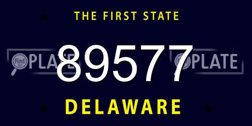 89577 Delaware License Plate