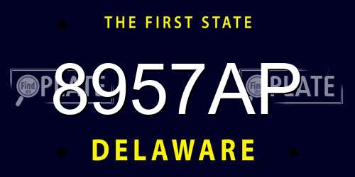 8957AP Delaware License Plate