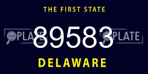 89583 Delaware License Plate