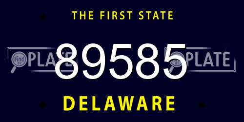 89585 Delaware License Plate