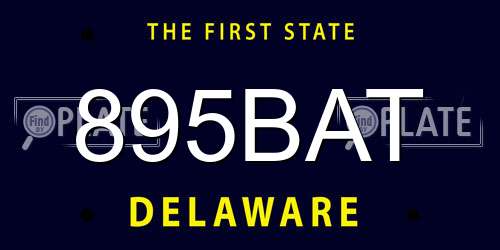 895BAT Delaware License Plate