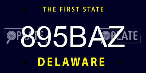895BAZ Delaware License Plate