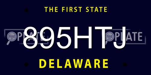 895HTJ Delaware License Plate