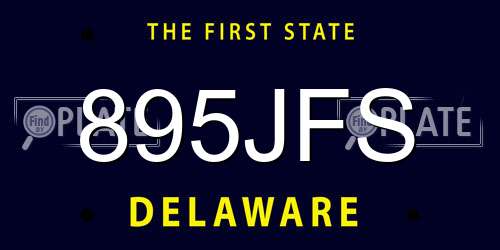 895JFS Delaware License Plate