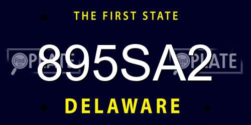 895SA2 Delaware License Plate