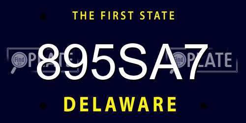 895SA7 Delaware License Plate