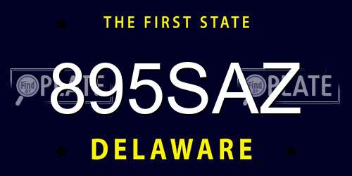 895SAZ Delaware License Plate