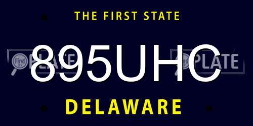 895UHC Delaware License Plate