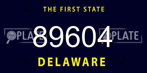 89604 Delaware License Plate