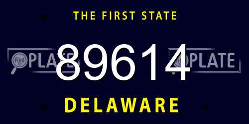 89614 Delaware License Plate
