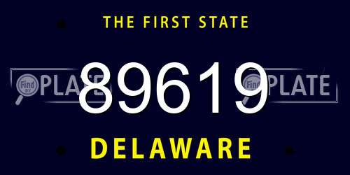89619 Delaware License Plate
