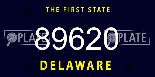 89620 Delaware License Plate