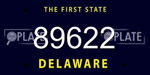 89622 Delaware License Plate
