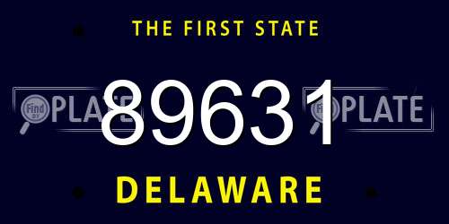 89631 Delaware License Plate