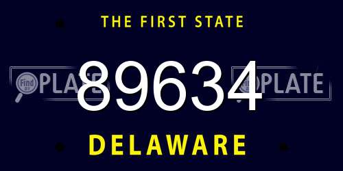 89634 Delaware License Plate