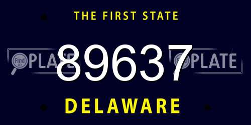 89637 Delaware License Plate