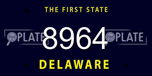 8964 Delaware License Plate