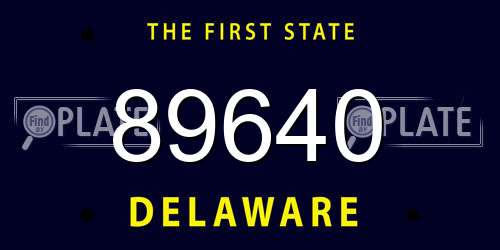 89640 Delaware License Plate