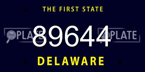 89644 Delaware License Plate