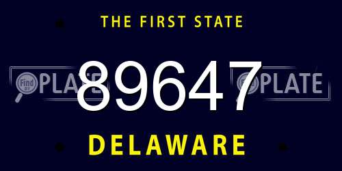 89647 Delaware License Plate