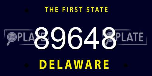 89648 Delaware License Plate