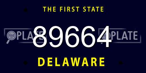 89664 Delaware License Plate