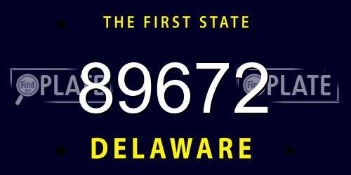 89672 Delaware License Plate