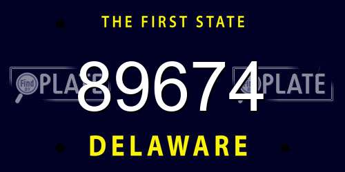 89674 Delaware License Plate
