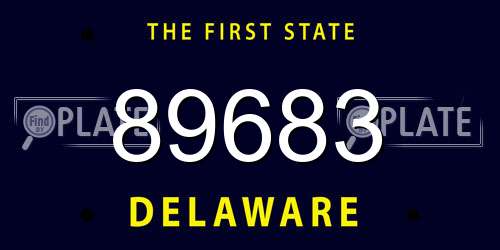 89683 Delaware License Plate