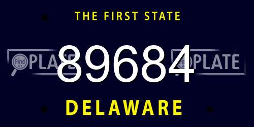 89684 Delaware License Plate
