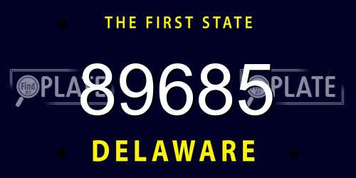 89685 Delaware License Plate