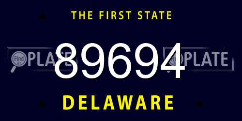 89694 Delaware License Plate