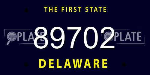 89702 Delaware License Plate