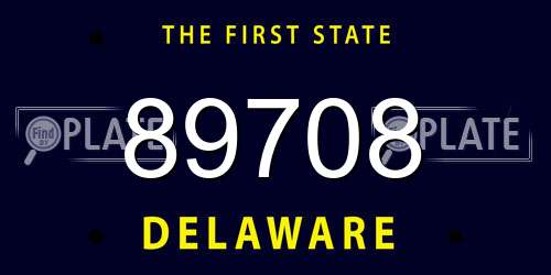 89708 Delaware License Plate