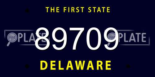 89709 Delaware License Plate