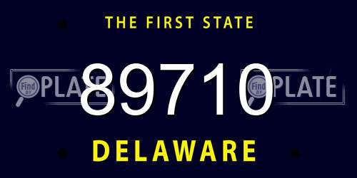 89710 Delaware License Plate