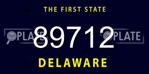 89712 Delaware License Plate