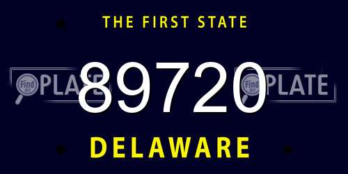 89720 Delaware License Plate