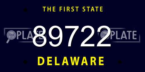 89722 Delaware License Plate