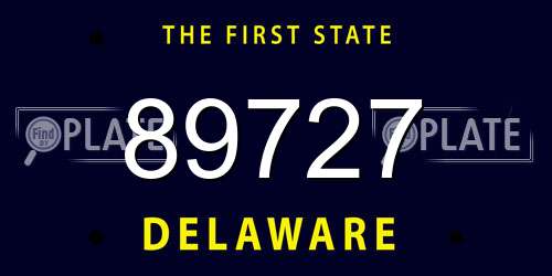 89727 Delaware License Plate
