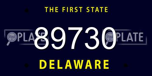 89730 Delaware License Plate