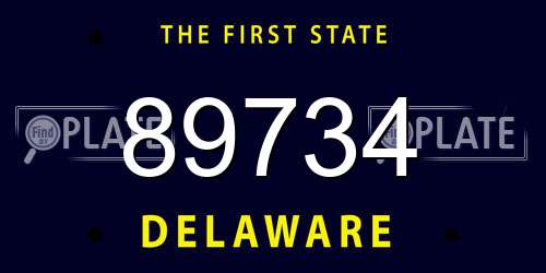 89734 Delaware License Plate
